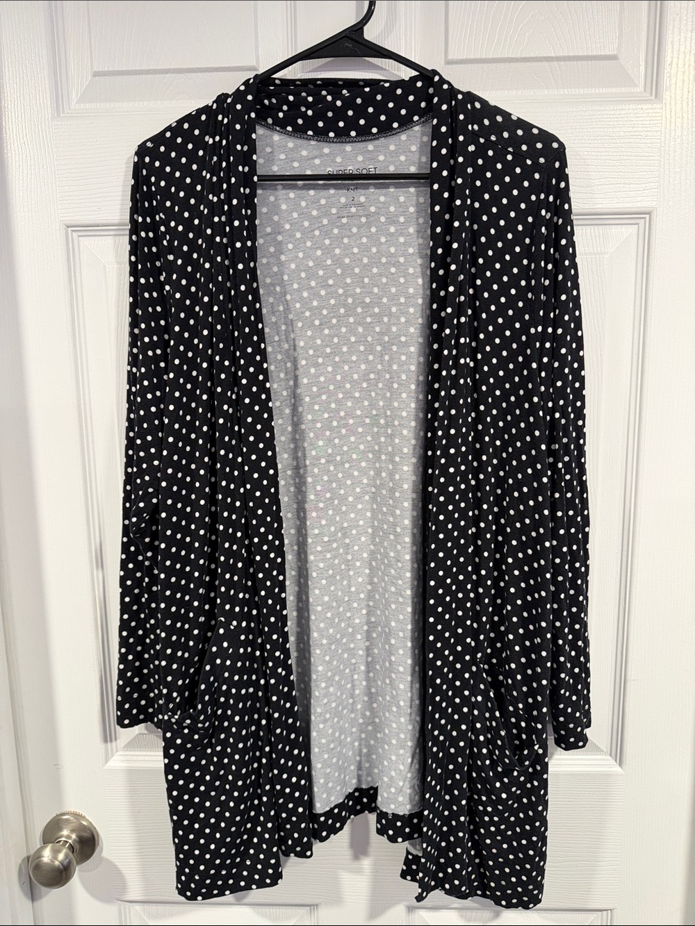 torrid Black and White Polka Dot Open-Front Cardigan